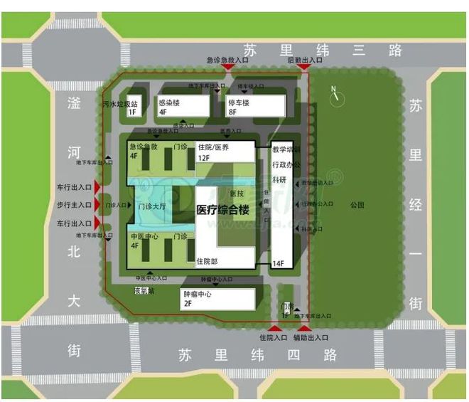 邯郸市中西医结合医院米乐M6 米乐北湖院区规划方案(图2)