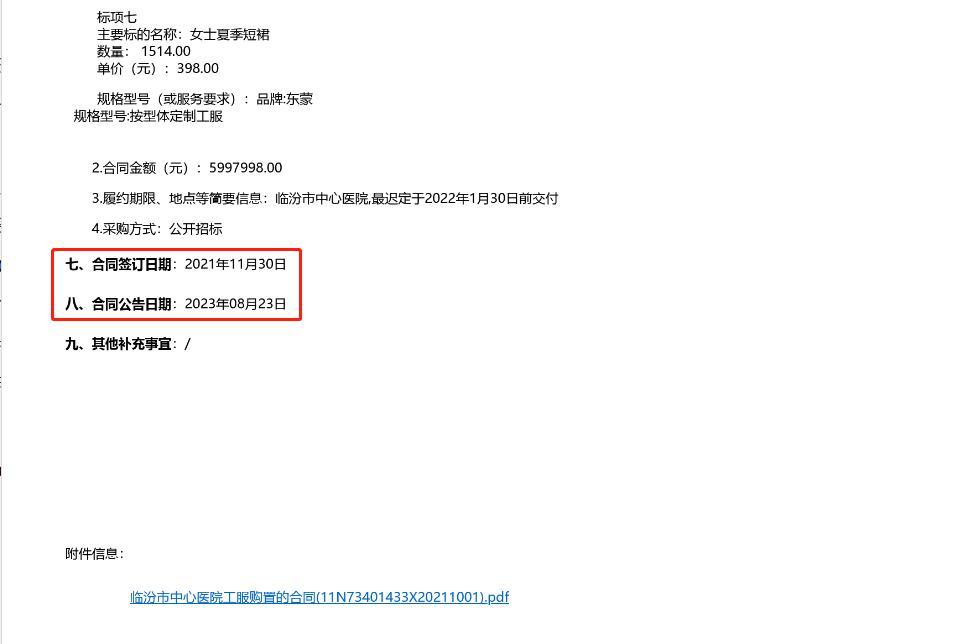米乐 M6米乐山西一医院600万元购西装！合同公告延期1年8个月(图2)