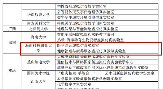 喜报！海南科技职业大学两实验室获批为全国高等学校虚拟仿真教学创新实验室项目(图2)