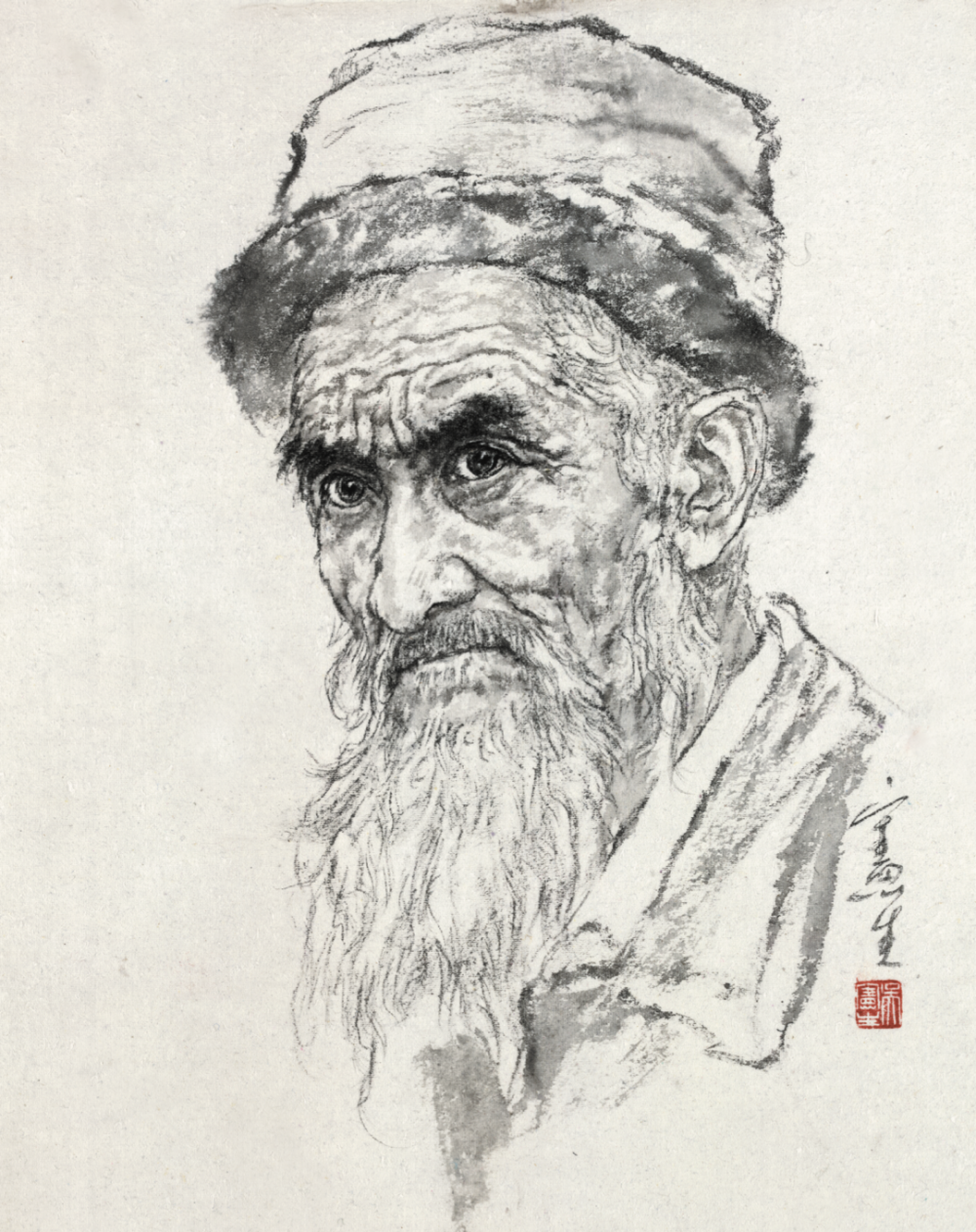 48幅经典水墨头像带你从素描走向水墨｜吴宪生著《头像临本(图14)
