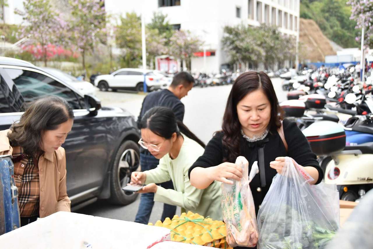 百色学院马院教职工购买土特产助农增收(图5)